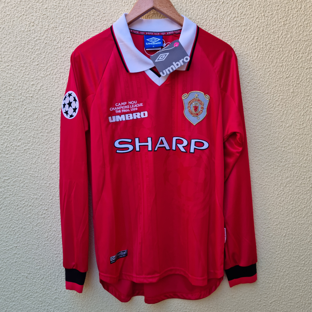 Em Stock - Manchester United Principal 99/00 Final Champions League - Beckham 7 (Manga comprida)
