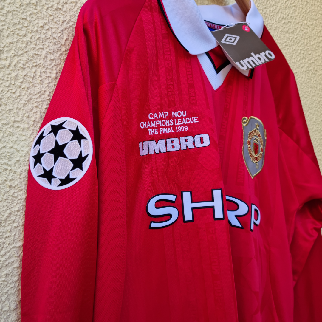 Em Stock - Manchester United Principal 99/00 Final Champions League - Beckham 7 (Manga comprida)