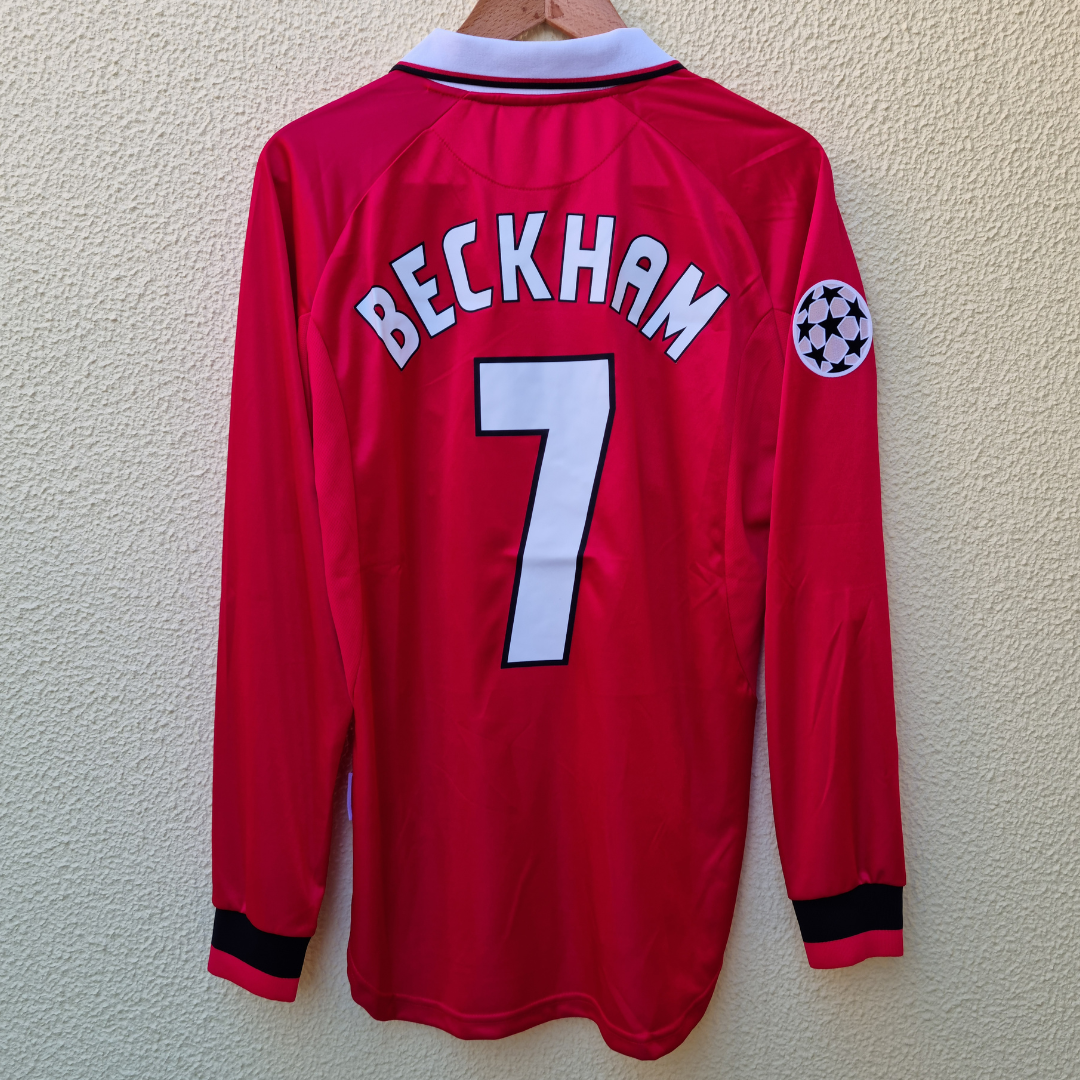 Em Stock - Manchester United Principal 99/00 Final Champions League - Beckham 7 (Manga comprida)