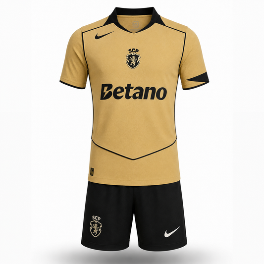 Kit Criança Sporting Alternativa (TOTAL 90 - Dourada) 26/27